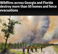 野火持续肆虐 美国佐治亚州